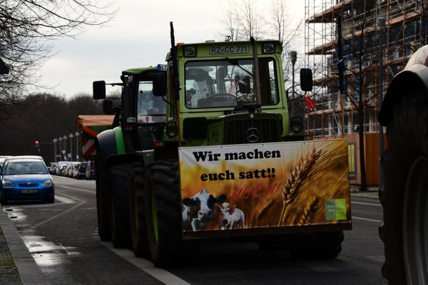 Bauernprotest vor dem Landwirtschafts- und Umweltministerium am 28.01.2021