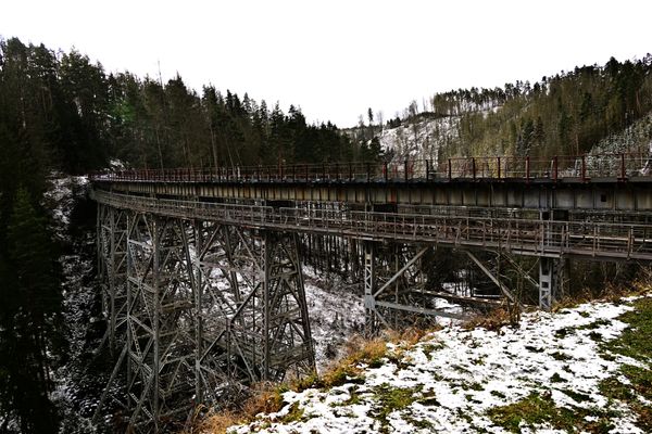 Wanderung Liebengrün, Ziemestalbrücke, Ziegenrück, Fernsicht nach Peuschen (11.01.2025)